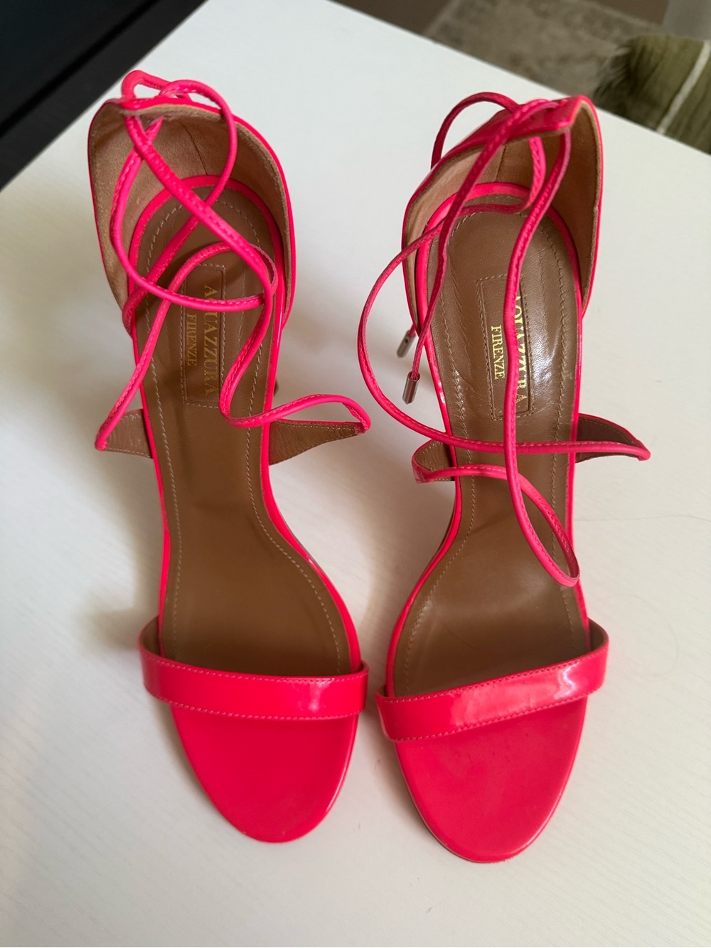 Aquazzura Women’s Strappy Lace-Up High Heel Sandals - Hot Pink